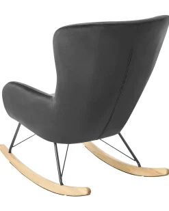 Tuolit<Beliani Keinutuoli Sametti Musta Ellan