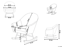 Tuolit<Beliani Keinutuoli Sametti Tummansininen Oxie