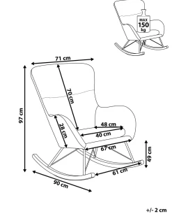 Best Sale Beliani Keinutuoli Sametti Tummanvihrea Ellan