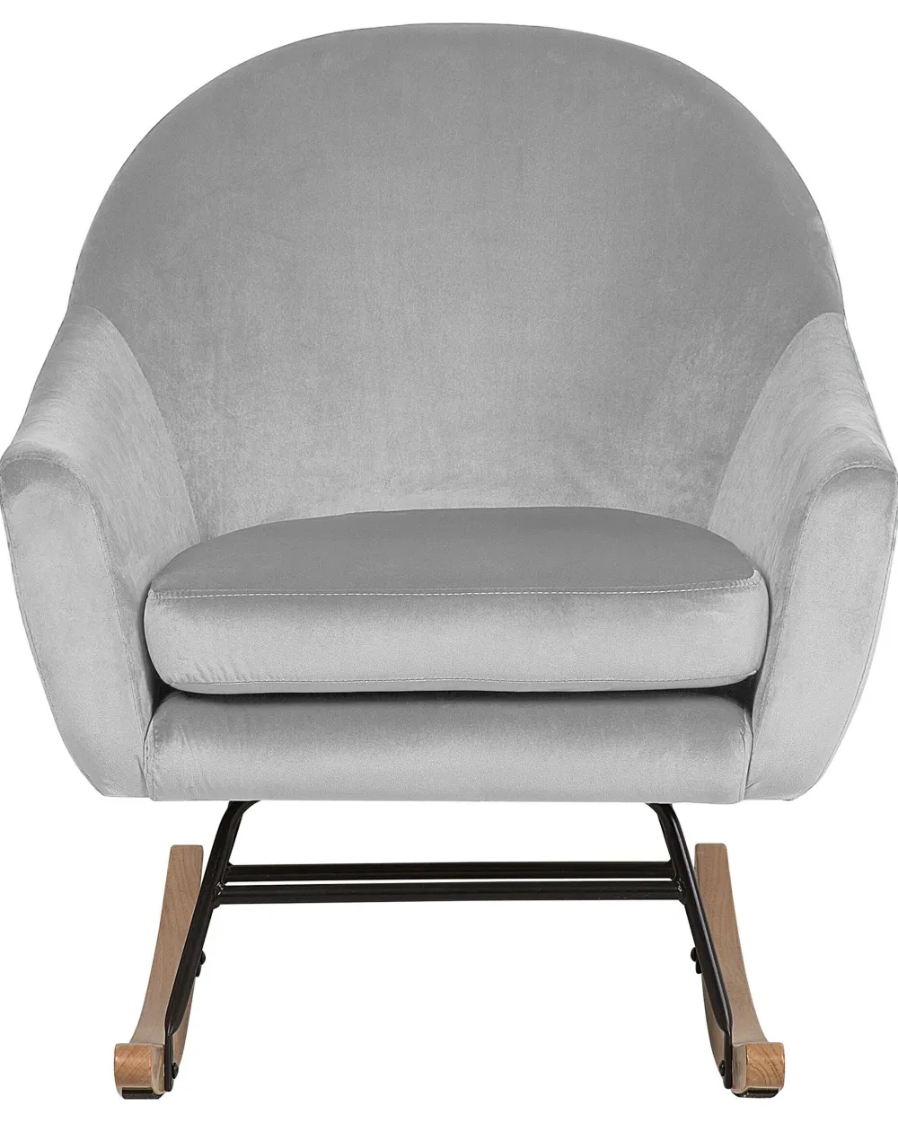 Store Beliani Keinutuoli Sametti Vaaleanharmaa Oxie