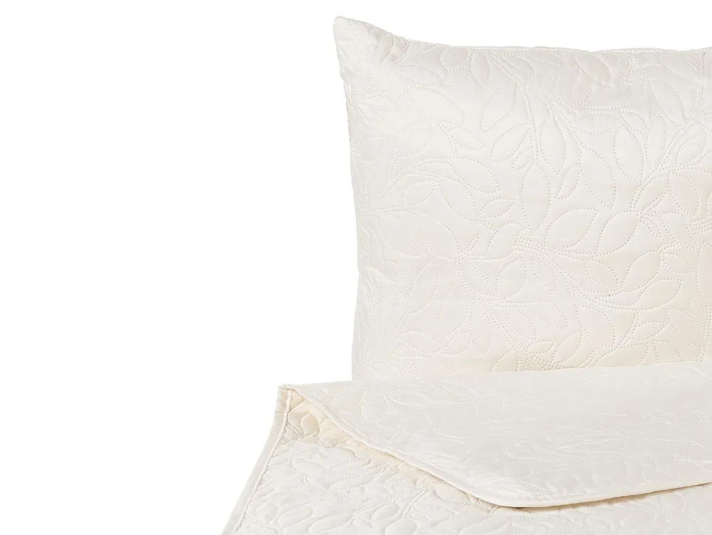 Tekstiilit<Beliani Kermanvalkoinen Kohokuvioitu Paivapeittosetti 160 X 220 Rudkhan