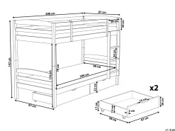 Sängyt<Beliani Kerrossanky Manty Säilytystila Valkoinen 90 X 200 Cm Regat