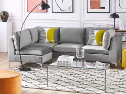 Cheap Beliani Keskimoduuli Sametti Harmaa Evja