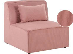 Nojatuolit<Beliani Keskimoduuli Vakosametti Vaaleanpunainen Lemvig