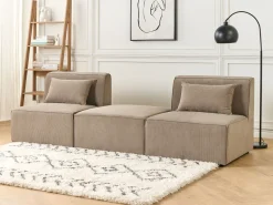 Nojatuolit<Beliani Keskimoduuli Vakosametti Ruskeanharmaa Lemvig