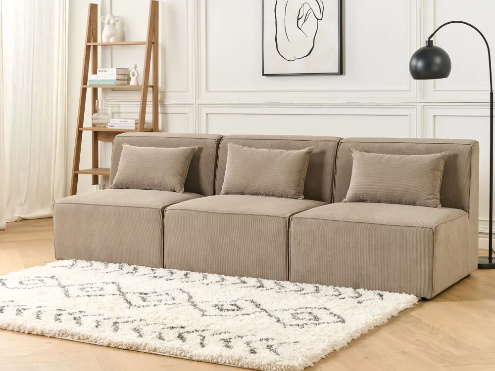 Nojatuolit<Beliani Keskimoduuli Vakosametti Ruskeanharmaa Lemvig