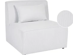 Nojatuolit<Beliani Keskimoduuli Vakosametti Luonnonvalkoinen Lemvig