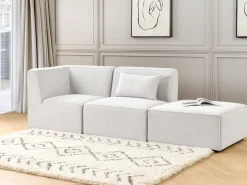 Nojatuolit<Beliani Keskimoduuli Vakosametti Luonnonvalkoinen Lemvig