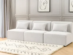 Nojatuolit<Beliani Keskimoduuli Vakosametti Luonnonvalkoinen Lemvig