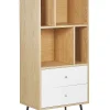 New Beliani Kirjahylly 4 Hyllya 2 Laatikkoa Vaalea Puu/Valkoinen Richmond