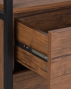 Säilytys<Beliani Kirjahylly 3 Hyllya 3 Laatikkoa Tumma Puu/Musta Tifton