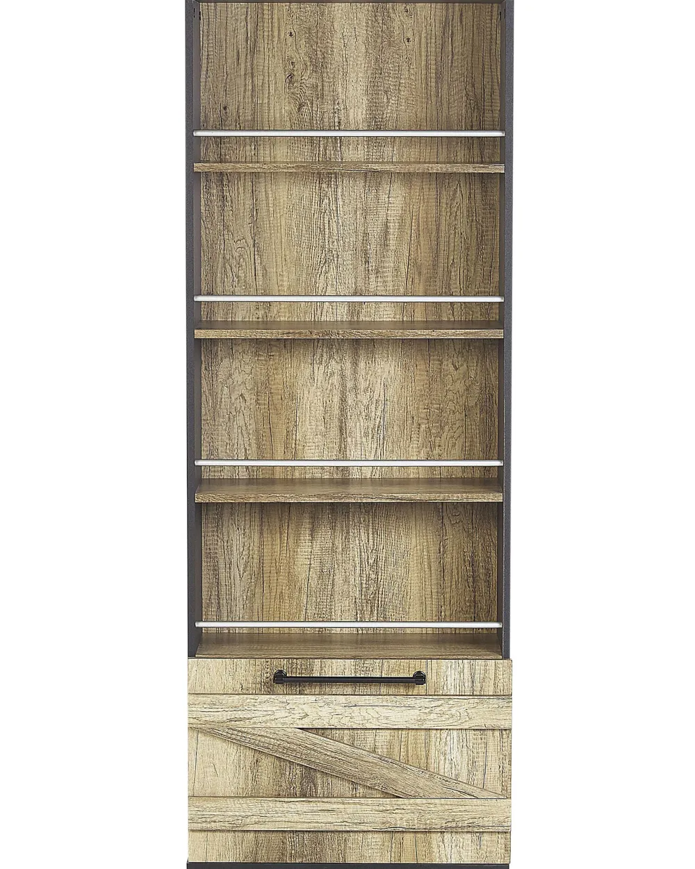 Säilytys<Beliani Kirjahylly 4 Hyllya Kaappi Vaalea Puu/Musta Salter