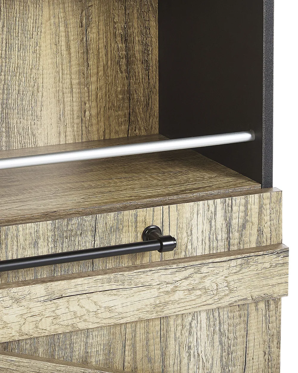 Säilytys<Beliani Kirjahylly 4 Hyllya Kaappi Vaalea Puu/Musta Salter