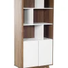 Säilytys<Beliani Kirjahylly 3 Hyllya Kaappi Tumma Puu/Valkoinen Columbus