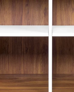 Säilytys<Beliani Kirjahylly 3 Hyllya Kaappi Tumma Puu/Valkoinen Columbus