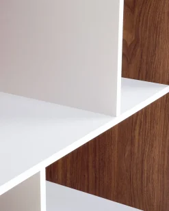 Säilytys<Beliani Kirjahylly 3 Hyllya Kaappi Tumma Puu/Valkoinen Columbus