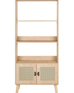 Säilytys<Beliani Kirjahylly 3 Hyllya Kaappi Vaalea Puu Parton