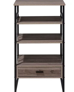 Säilytys<Beliani Kirjahylly 3 Hyllya Laatikko Ruskeanharmaa Keene