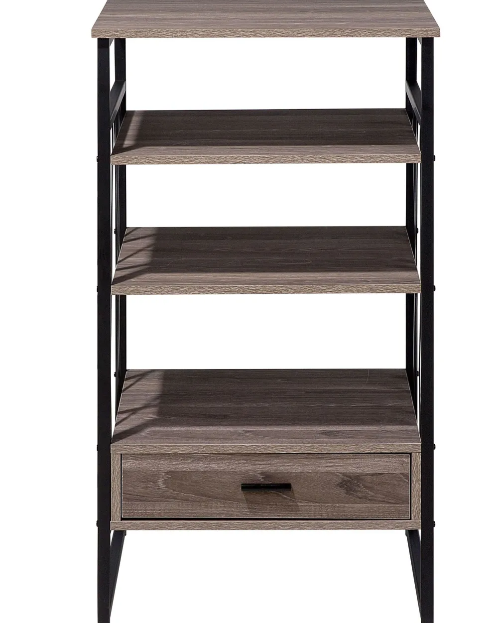 Säilytys<Beliani Kirjahylly 3 Hyllya Laatikko Ruskeanharmaa Keene