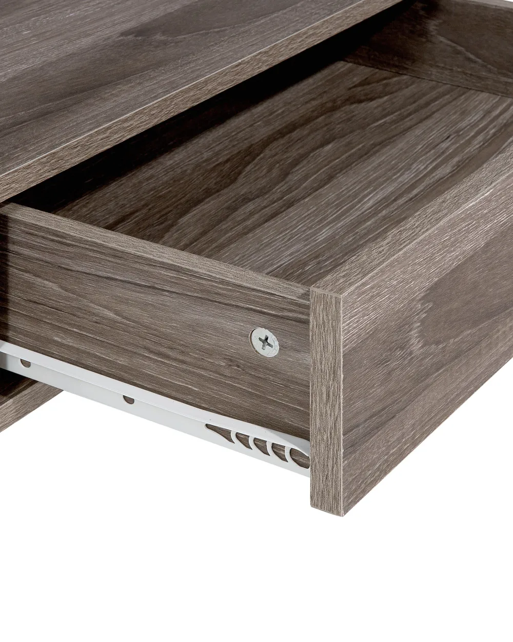 Säilytys<Beliani Kirjahylly 3 Hyllya Laatikko Ruskeanharmaa Keene