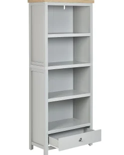 Säilytys<Beliani Kirjahylly 4 Hyllya Laatikko Vaaleanharmaa/Vaalea Puu Clio