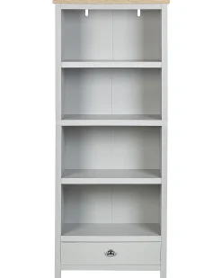 Säilytys<Beliani Kirjahylly 4 Hyllya Laatikko Vaaleanharmaa/Vaalea Puu Clio