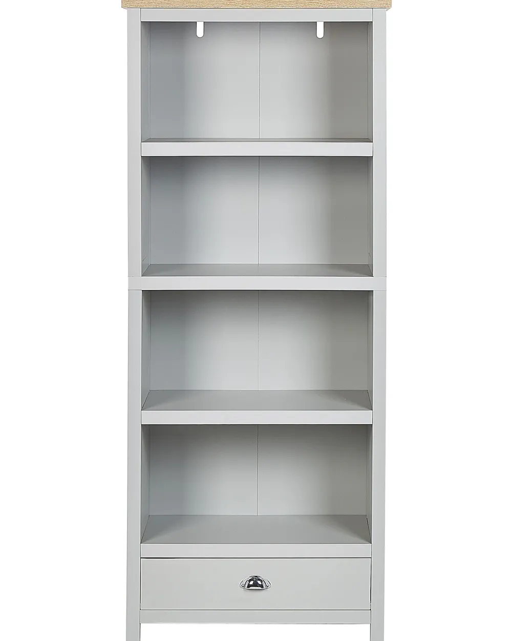 Säilytys<Beliani Kirjahylly 4 Hyllya Laatikko Vaaleanharmaa/Vaalea Puu Clio