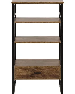 Sale Beliani Kirjahylly 3 Hyllya Laatikko Tumma Puu Keene