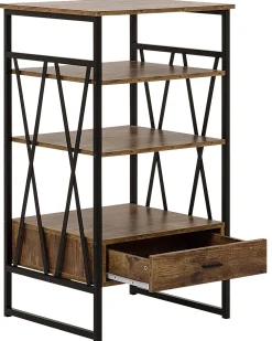 Sale Beliani Kirjahylly 3 Hyllya Laatikko Tumma Puu Keene