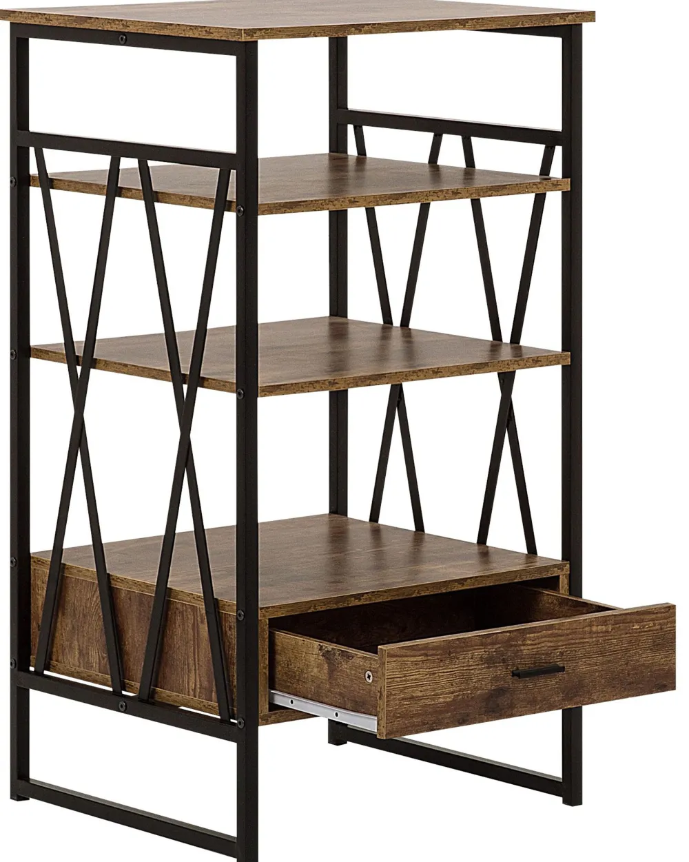 Sale Beliani Kirjahylly 3 Hyllya Laatikko Tumma Puu Keene