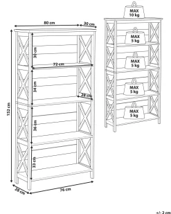 Best Sale Beliani Kirjahylly 4 Hyllya Musta Foster