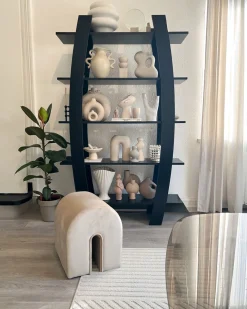 New Beliani Kirjahylly 5 Hyllya Musta Kener