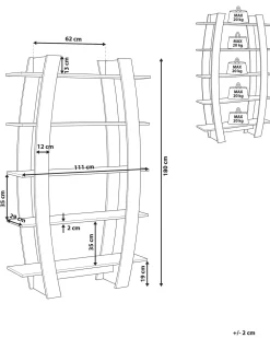 New Beliani Kirjahylly 5 Hyllya Musta Kener