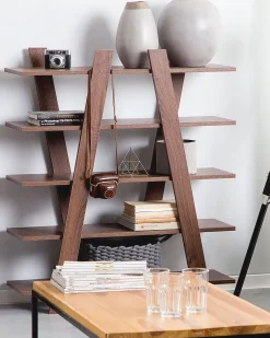 Säilytys<Beliani Kirjahylly 5 Hyllya Tumma Puu Escalante