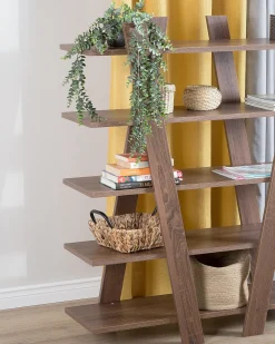 Säilytys<Beliani Kirjahylly 5 Hyllya Tumma Puu Escalante