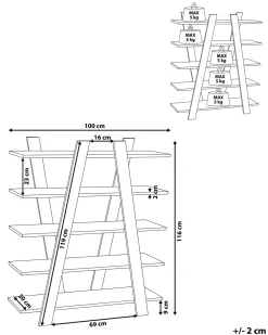 Säilytys<Beliani Kirjahylly 5 Hyllya Tumma Puu Escalante