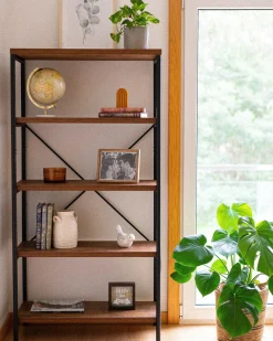 Cheap Beliani Kirjahylly 4 Hyllya Tumma Puu Brisbane