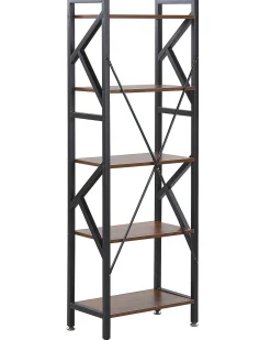 Säilytys<Beliani Kirjahylly 5 Hyllya Tumma Puu/Musta Dale