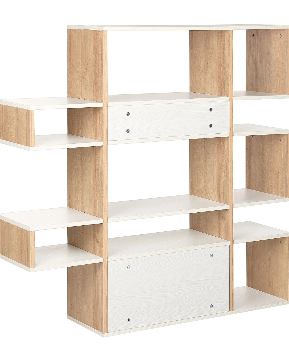 Discount Beliani Kirjahylly 10 Hyllya Vaalea Puu/Valkoinen Amarilo