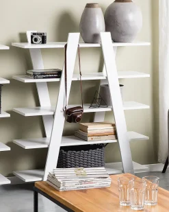 Clearance Beliani Kirjahylly 5 Hyllya Valkoinen Escalante