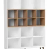 Säilytys<Beliani Kirjahylly 17 Hyllya Valkoinen/Tumma Puu Alloa
