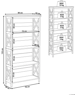 Säilytys<Beliani Kirjahylly 4 Hyllya Valkoinen Foster
