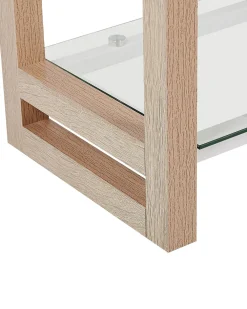 Säilytys<Beliani Kirjahylly 4 Lasihyllya Valkoinen/Vaalea Puu Jenks