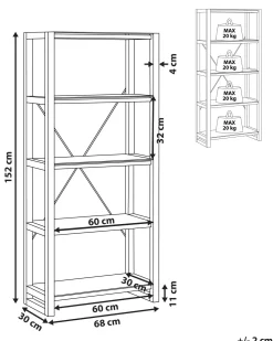 Säilytys<Beliani Kirjahylly 4 Lasihyllya Valkoinen/Vaalea Puu Jenks