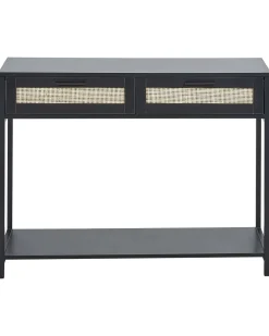 Sale Beliani Konsolipoyta 2 Laatikkoa Musta Opoco