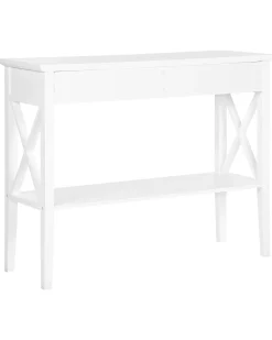 Pöydät<Beliani Konsolipoyta 2 Laatikkoa Valkoinen Avenue