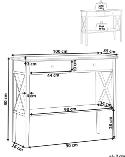 Pöydät<Beliani Konsolipoyta 2 Laatikkoa Valkoinen Avenue