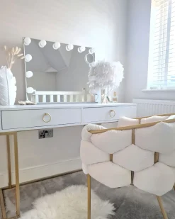 Säilytys<Beliani Konsolipoyta 2 Laatikkoa Valkoinen/Kulta Westport