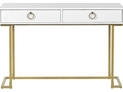 Säilytys<Beliani Konsolipoyta 2 Laatikkoa Valkoinen/Kulta Westport