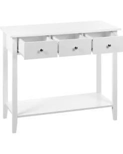 Pöydät<Beliani Konsolipoyta 3 Laatikkoa Valkoinen Galva